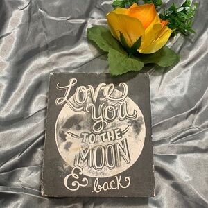 🌹 Primitives by Kathy Small I Love You to The Moon & Back Chalk Sign, 1 Count